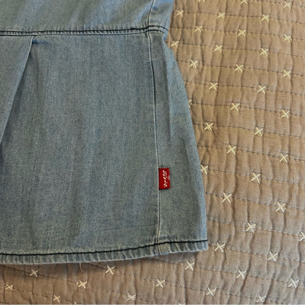 Levi's VTG Y2K Blue Denim Ruffle Blouse - Picture 4 of 6